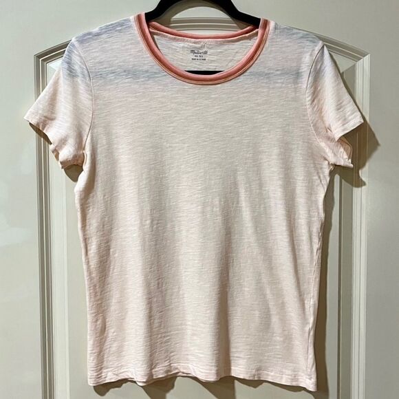 MADEWELL Whisper Cotton Ringer Tee Lucid Pink Women’s Size XS Style L7304 - Picture 5 of 7